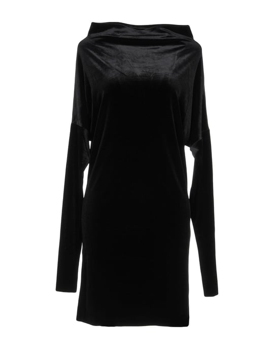 Norma Kamali Black Chenille Long Sleeve Dress