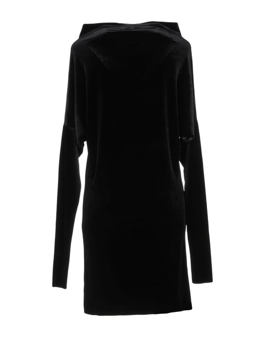 Norma Kamali Black Chenille Long Sleeve Dress