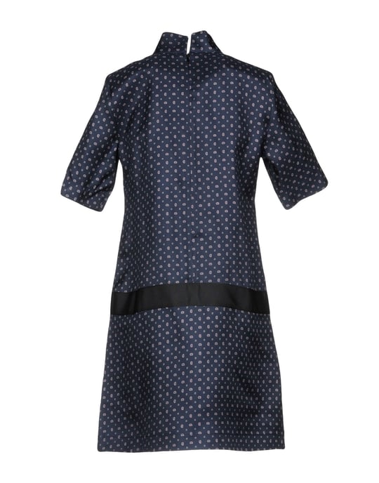 Bini Como Dark Blue Print Short Sleeve Dress