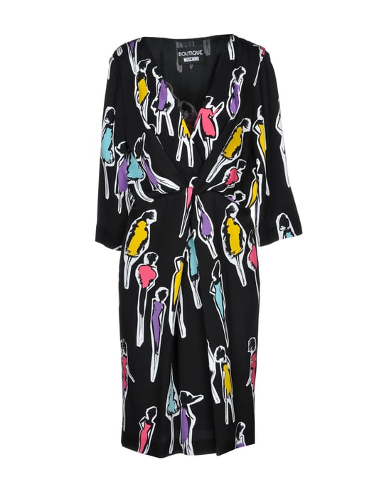 Boutique Moschino Black Print Long Sleeve Dress