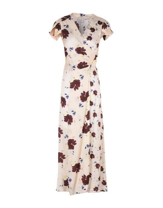 Alysi Beige Print Full Length Dress