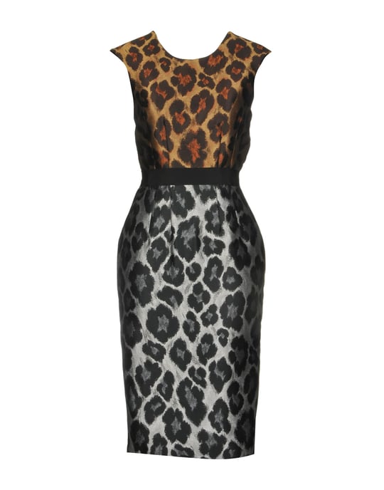 Marco Bologna Khaki Leopard Print Jacquard Dress