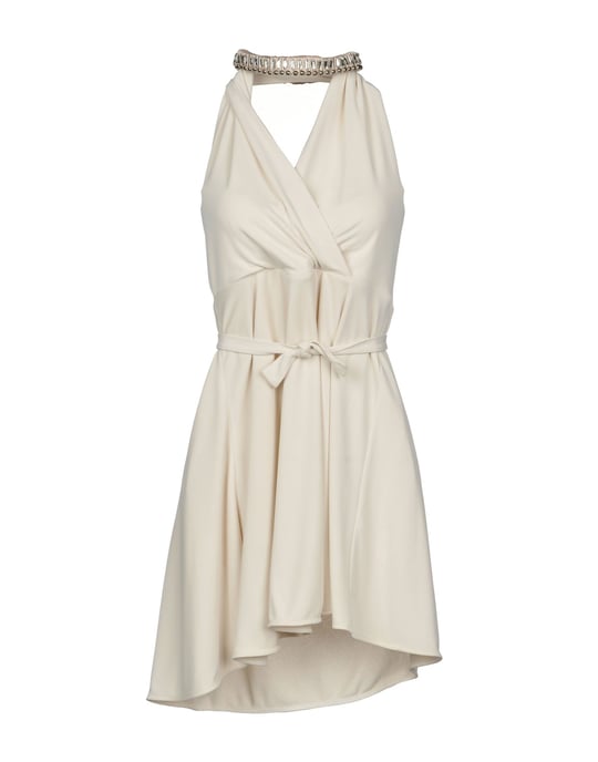 Patrizia Pepe Beige Satin Short Dress