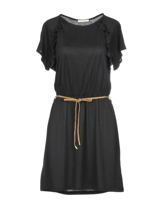 Sessun Black Short Sleeve Belted Dress