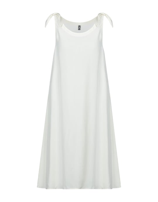 European Culture Ivory Satin Trapeze Style Dress