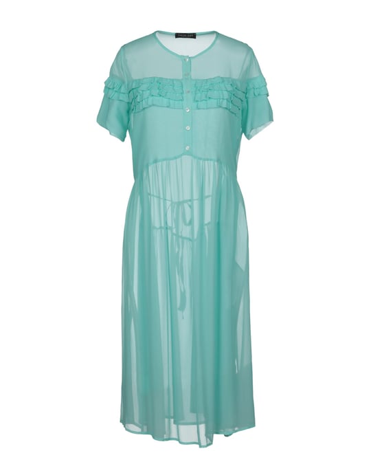 Twinset Turquoise Crepe Shirt Dress