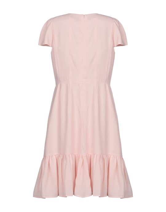 By Malina Pink Crepe Short Sleeve Dress
