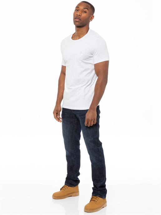 Enzo | Mens Denim Straight Fit Jeans - Dark Blue - Image 6