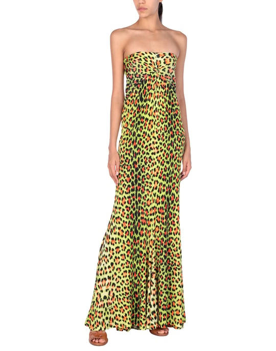 Just Cavalli Green Print Full Length Dress