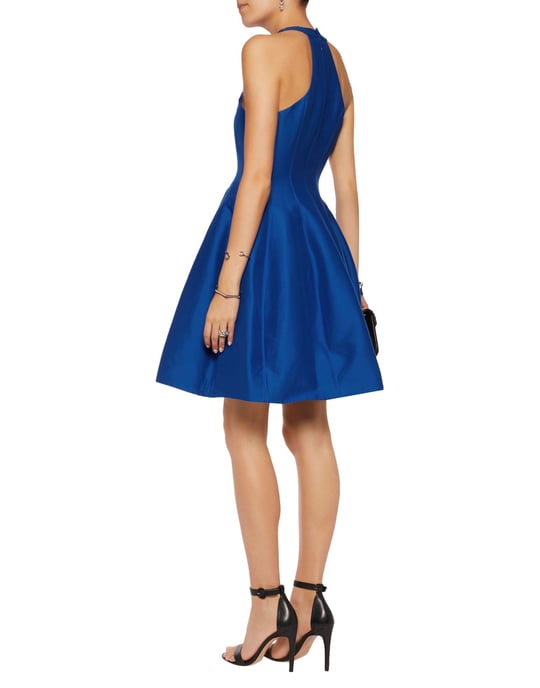 Halston Blue Cotton Flared Style Dress
