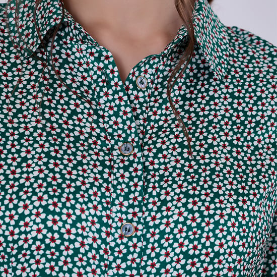 Vintage graphic print shirt dress