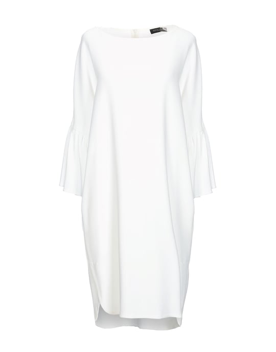 Antonelli White Crepe Long Sleeve Dress