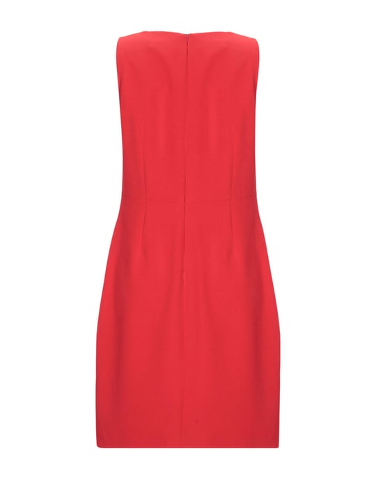 Blugirl Blumarine Red Crepe Ruffle Sleeveless Dress