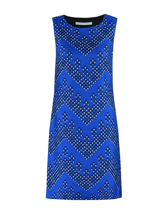 Diane Von Furstenberg Blue Print Wool Dress