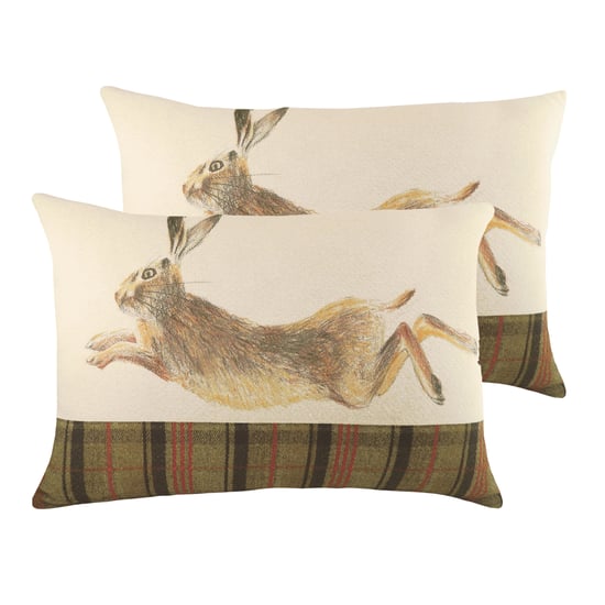 Hunter Leaping Hare Cushions (Twin Pack) - Image 1