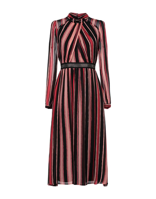 Atos Lombardini Pale Pink Stripe Midi Dress