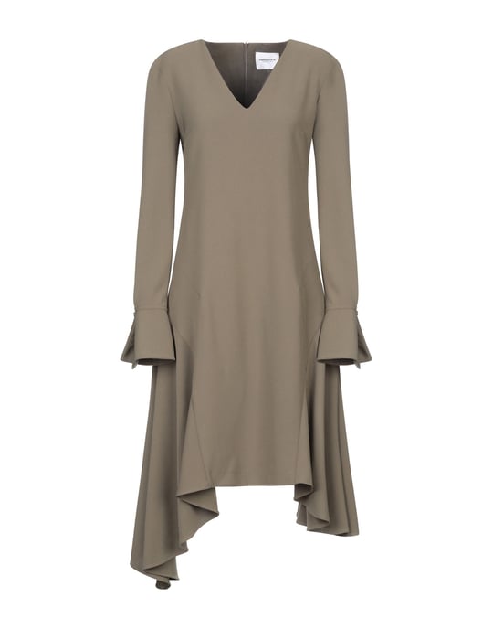 Annarita N Twenty 4H Military Green Crepe Long Sleeve Dress