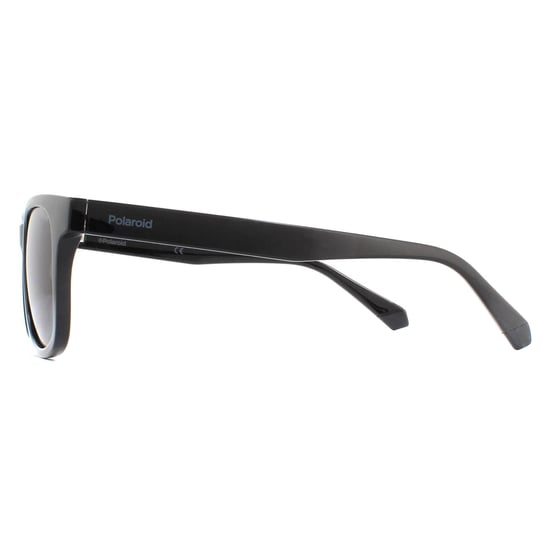 Polaroid Rectangle Mens Black Grey Polarized Sunglasses