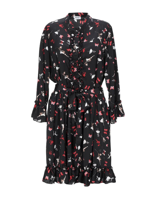 Liu Jo Black Print Long Sleeve Dress