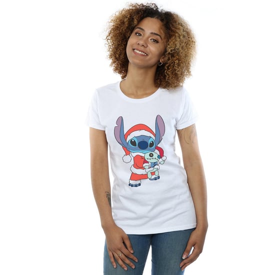 Disney Womens/Ladies Lilo And Stitch Stitch Christmas Cotton T-Shirt (White)