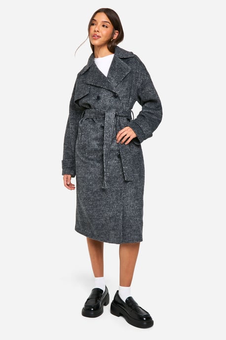Brushed Oversized Wool Look Coat