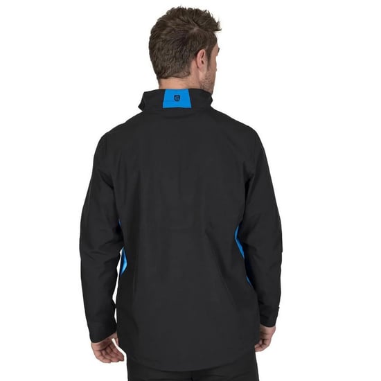 Island Green Mens Stretch Golf Waterproof Jacket (Black/Turquoise) - Image 2