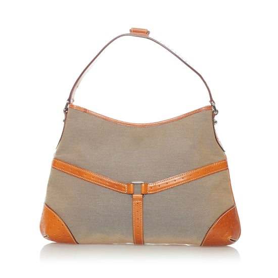 Vintage Gucci Web Canvas Reins Shoulder Bag Brown - Image 3