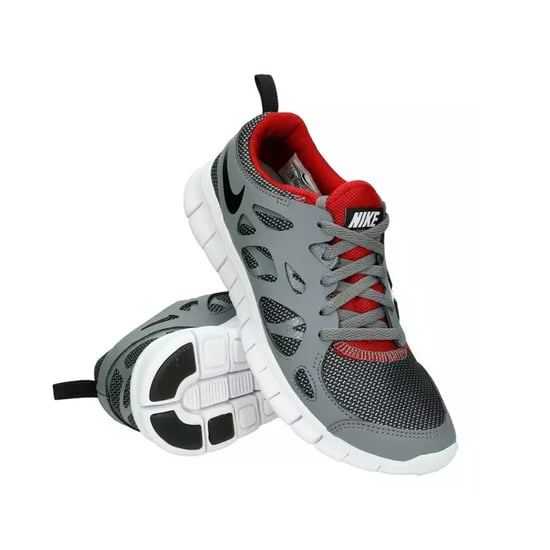 Nike Free Run 2 GS Lace Up Grey Synthetic Kids Trainers 443742 035