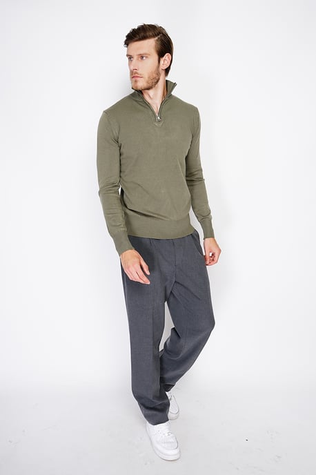 GB - William de Faye - Short zip - Khaki - Image 1