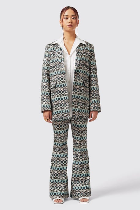 Gardenia Slim Fit Blue Cotton Trouser