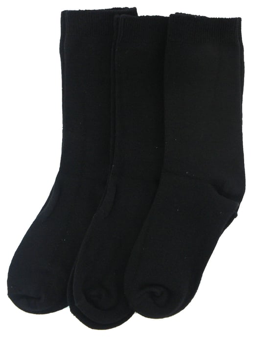 Childrens Cotton Leisure Socks 3Pk black