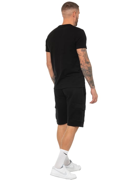 Enzo | Mens Cargo Shorts - Black