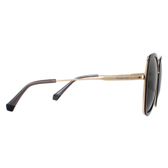 Polaroid Square Womens Grey Gold Grey Polarized Sunglasses - Image 4
