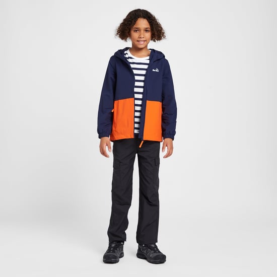 Peter Storm Kids' Colour Block Waterproof Jacket with Adjustable Hood, Children's Raincoat