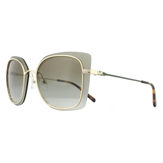 Michael Kors Sunglasses MK1040 Phuket 10148E Shiny Pale Gold Gray Mirrored Gradient