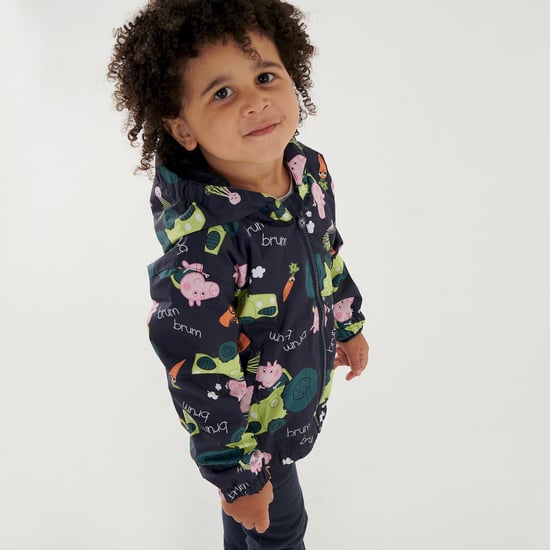 Regatta Childrens/Kids Peppa Pig Tractor Waterproof Jacket (Navy) - Image 5