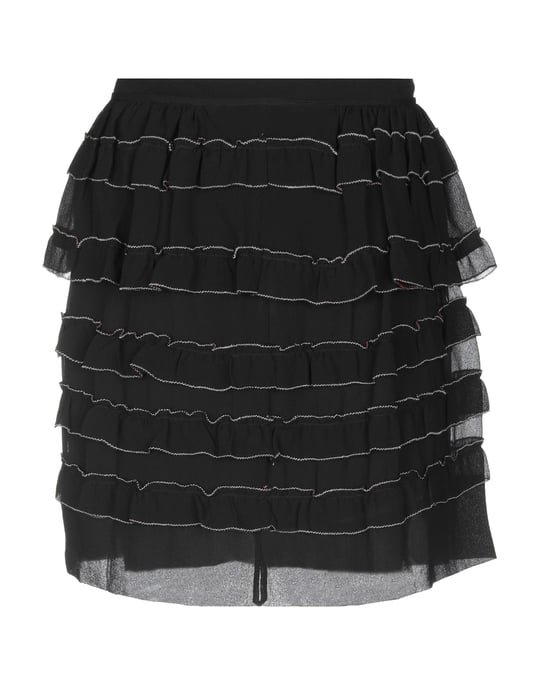 Isabel Marant Black Silk Ruffle Skirt