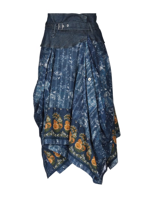 Skirt High By Claire Campbell Blue Women's Cotton