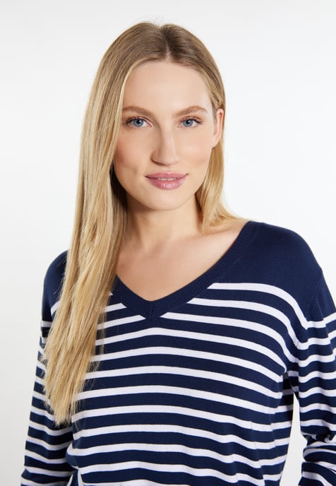 Dreimaster Knitted pullover women marine white - Image 5