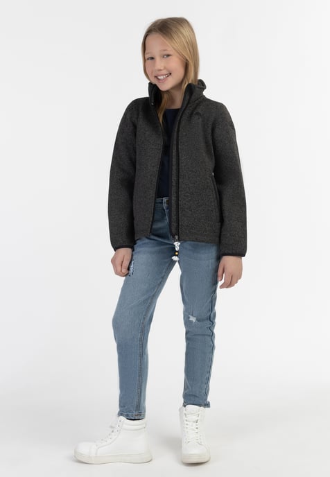 Schmuddelwedda Gebreide fleece jas meisjes (kinderen) grijs melange - Image 2