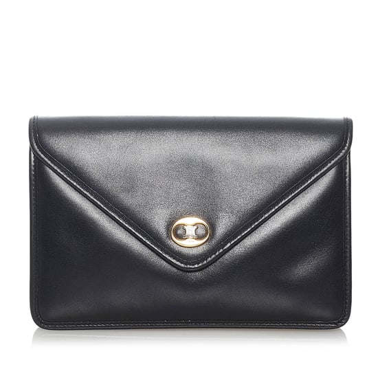 Vintage Celine Leather Clutch Bag Black