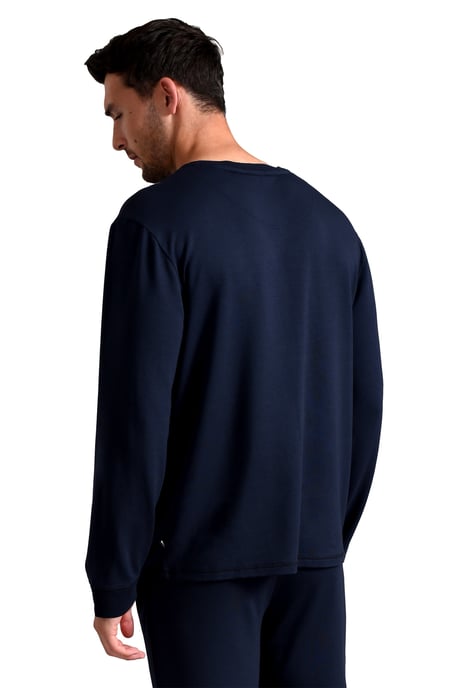 Ted Baker Long Sleeve Pyjama Top | Breathable Casual Mens Long Sleeve T Shirt - Navy - Image 2