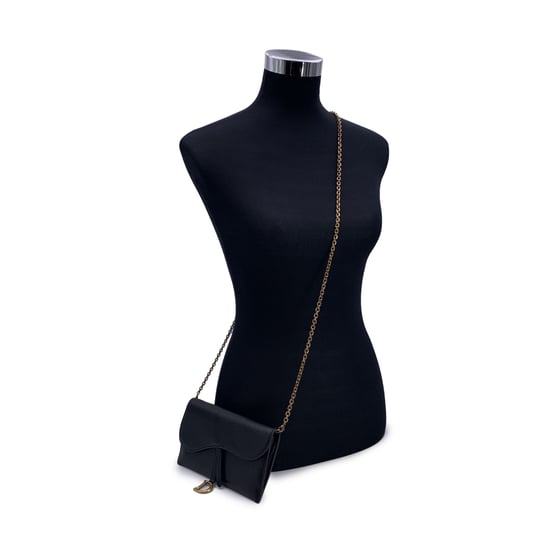 Dior läderplånbok Saddle Wallet On Chain - Image 3