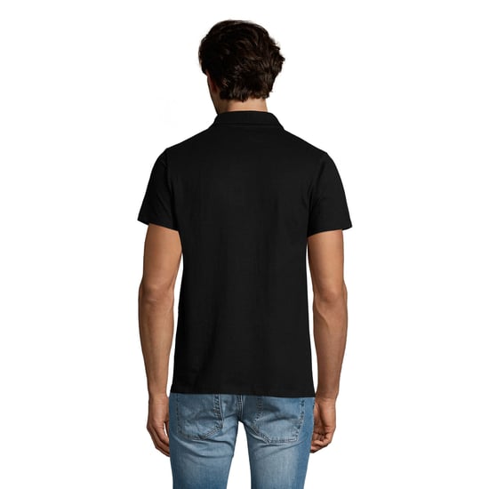 SOLS Heren Prescott Jersey Poloshirt (Diep zwart) - Image 2
