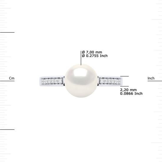 DIADEMA - Ring - Real Freshwater Pearls - White