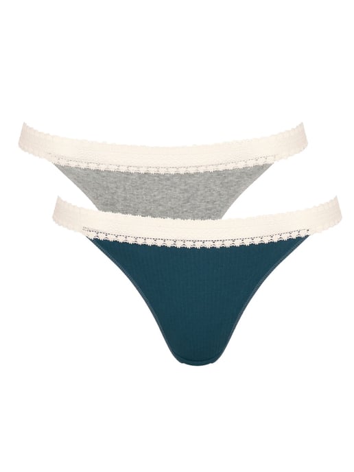 GO Ribbed Tanga Briefs 2 Pack