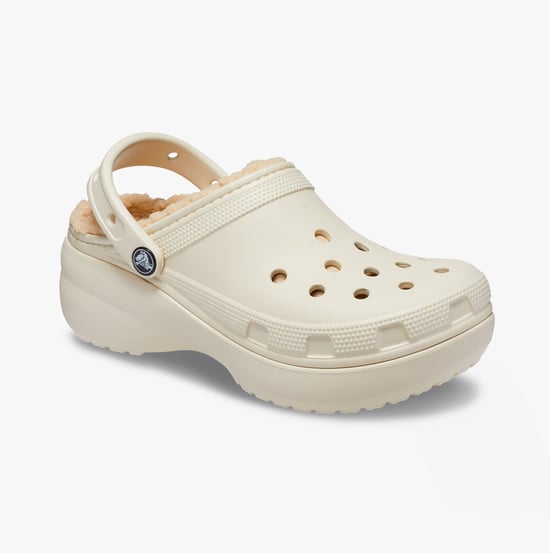 Crocs 207938-2Y2 CLASSIC PLATFORM LINED Womens Clogs Bone - Image 5