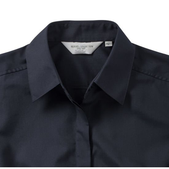 Russell Collectie Dames 3/4 Mouwen Poly-Katoen Easy Care Gevochten Poplin Shirt (Franse marine) - Image 5