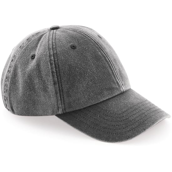 Beechfield Unisex Low Profile Vintage Denim-Look Cap (Vintage Black)