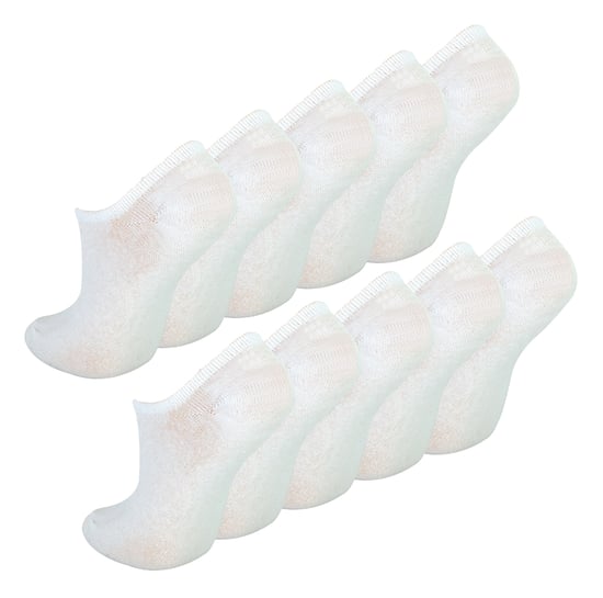 10 par multipack osynliga barnstrumpor | Sock Snob | andningsbara vita no show-strumpor för flickor och pojkar - vit - Image 1
